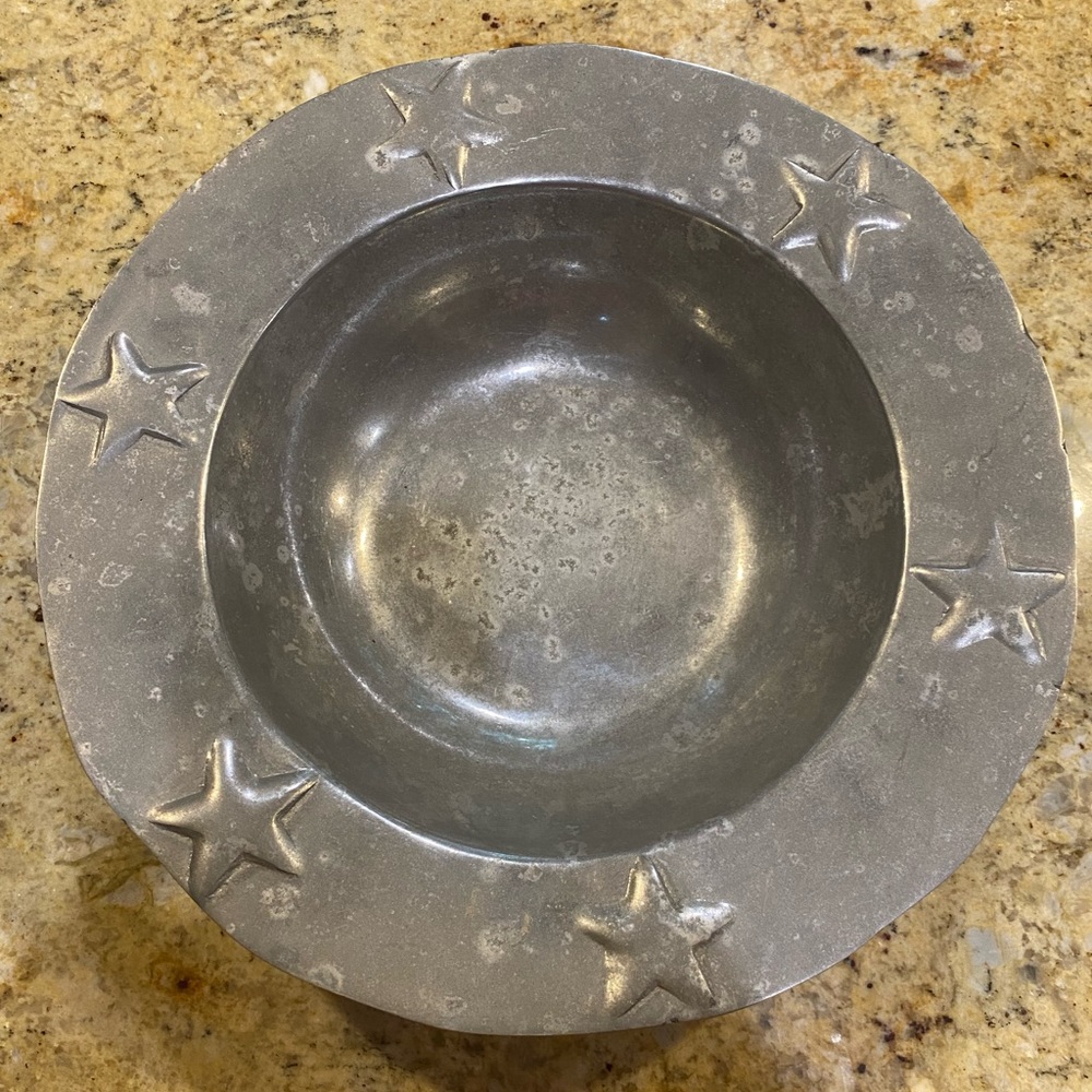 Pewter serving bowl